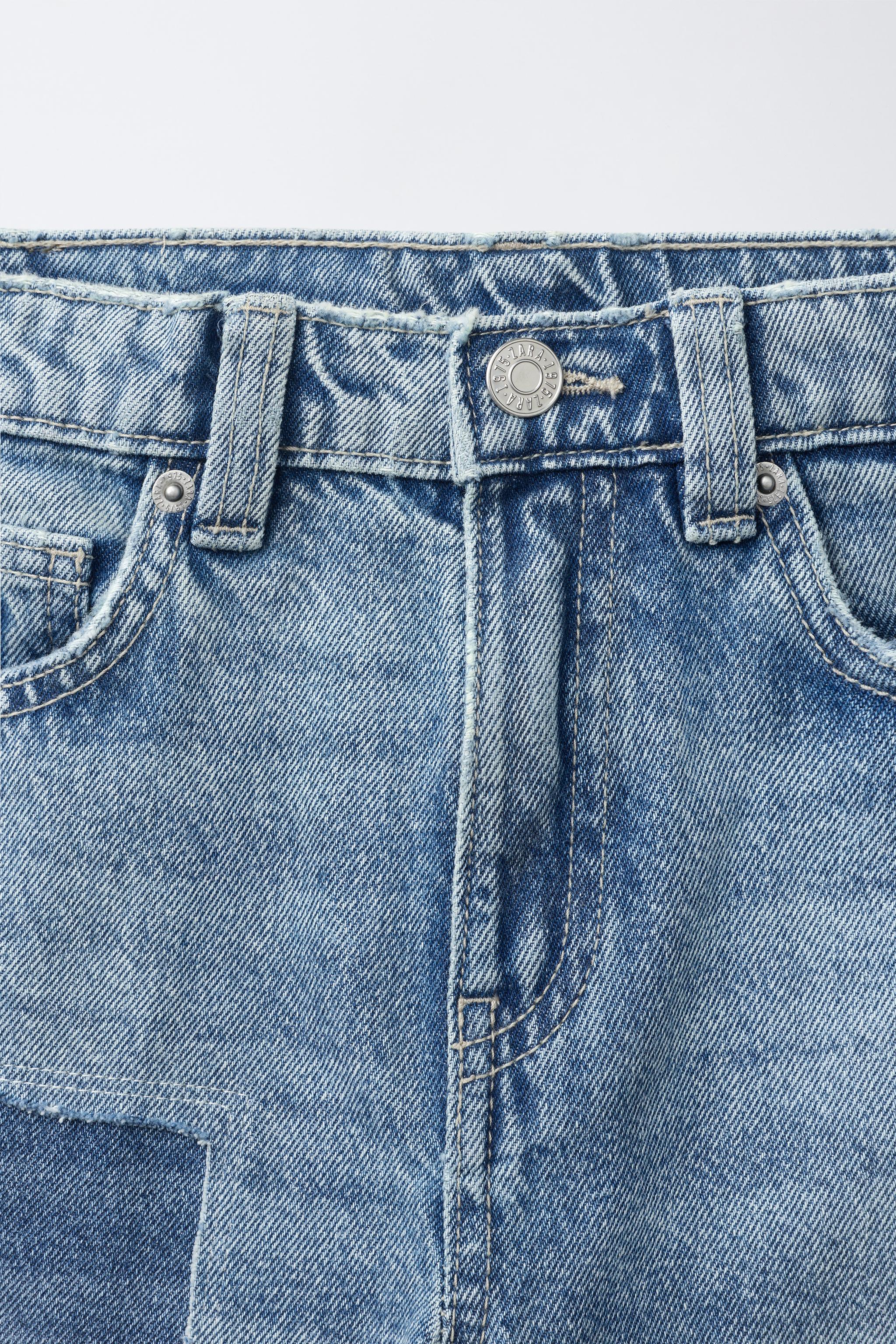 WIDE LEG PATCH JEANS
